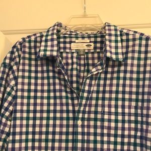 Purple/Blue/Green checkered shirt